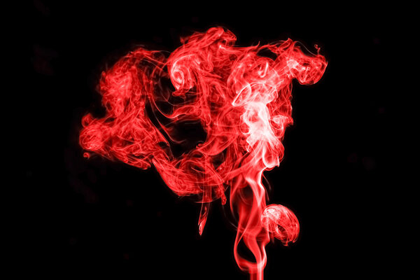 Studio shot of Smoke image on black background and change the color of smoke by a computer program.