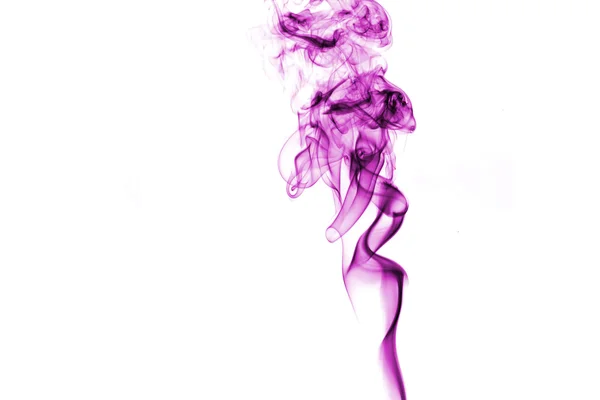 Fumaça roxa no fundo branco — Fotografia de Stock