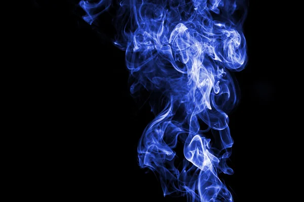 Blue smoke on black background — Stock Photo, Image