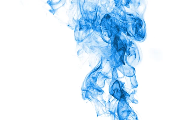Světle modré kouř na bílém pozadí — Stock fotografie