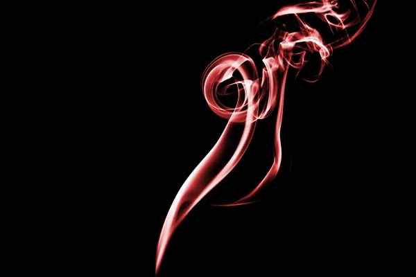 Red smoke with lights on black background — Stock Photo, Image