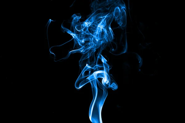 Blue smoke isolated on back background — Stock Photo, Image