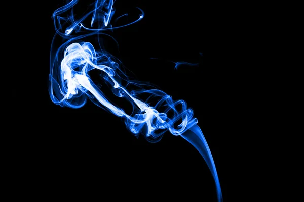 Blue smoke isolated on back background — Stock Photo, Image