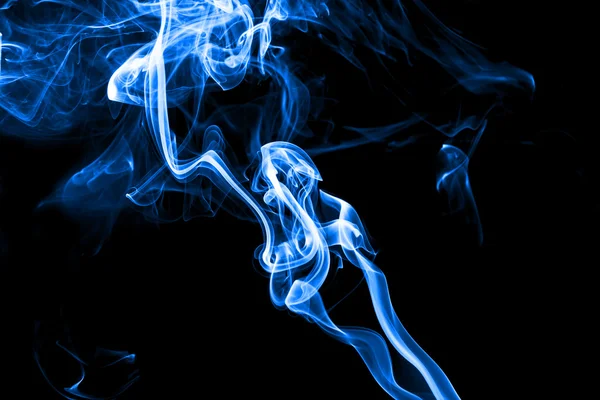 Blue smoke isolated on back background — Stock Photo, Image