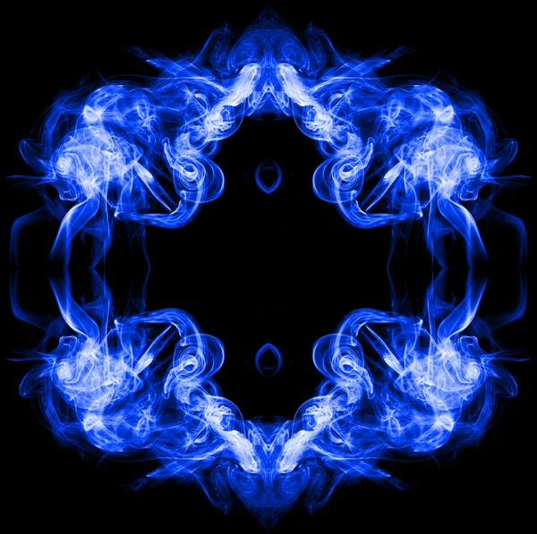 Niebieski rama wykonana z dymu — Zdjęcie stockowe