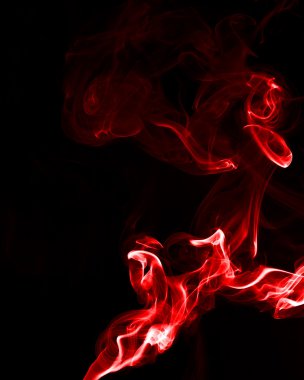Siyah blackground kırmızı duman