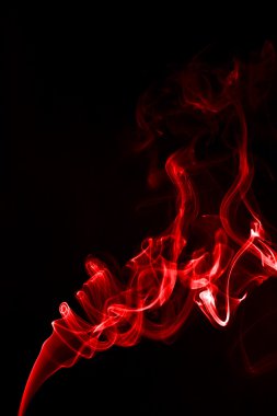 Siyah blackground kırmızı duman