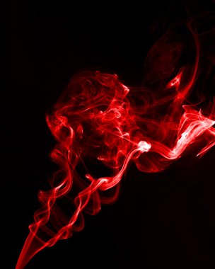 Siyah blackground kırmızı duman