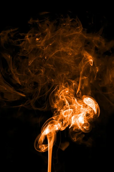 Orange smoke on a black background. — Stock Photo, Image