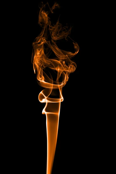 Orange smoke on a black background. — Stock Photo, Image