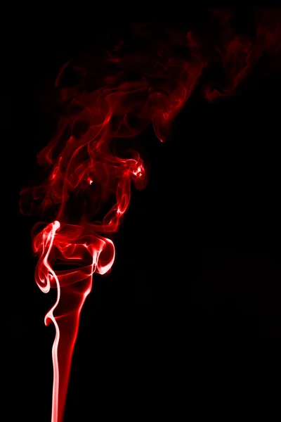 Red smoke on black blackground — Stock Photo, Image