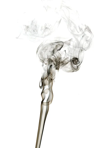 Fumaça cinza abstrata no fundo branco — Fotografia de Stock