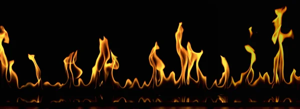 Fire on a black background. Stock Photo