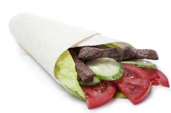 Appetizing isolated Shawarma — Stock Photo, Image