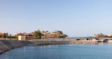 Beautiful view of the residential complex Marina in the center of El Alamein, Egypt