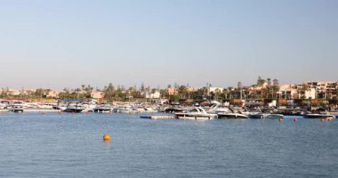 Beautiful view of the residential complex Marina in the center of El Alamein, Egypt