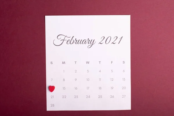 Calendario Con Fecha Marcada Del Día San Valentín —  Fotos de Stock