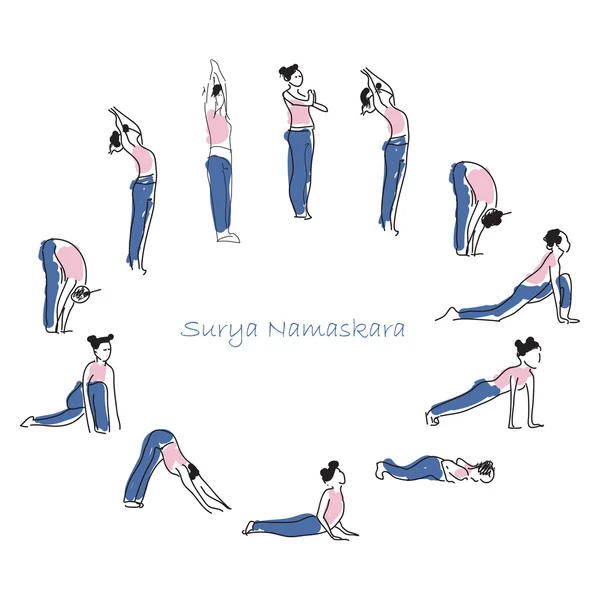 Práctica de yoga asana con símbolo Om en la ilustración de vectores de loto . Ilustraciones de stock libres de derechos