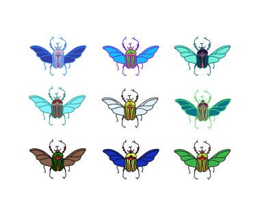 böcekleri renkli vektör