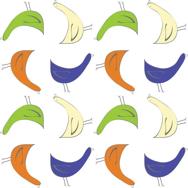Seamless colored bird pattern — Stock Vector