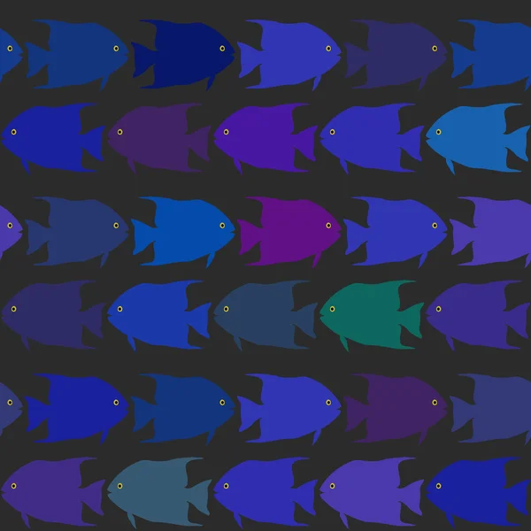 Modèle vectoriel sans couture avec l'école de poissons — Image vectorielle