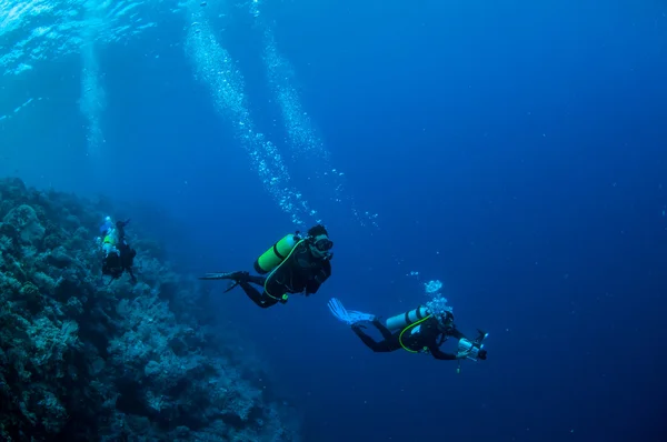 Diver swimming in Banda, Indonesia underwater photo — Stock Photo, Image