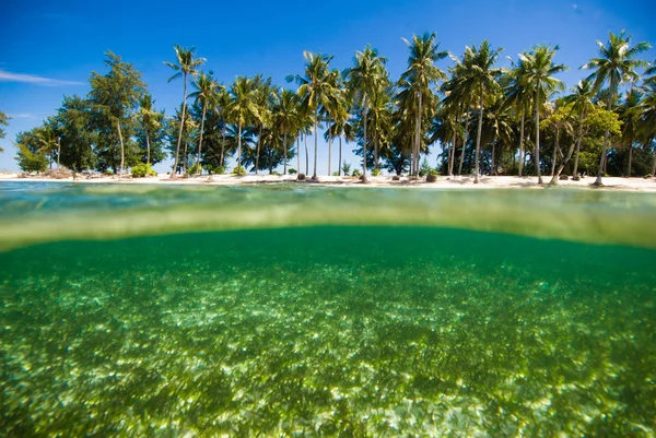 Agua cristalina kapoposang indonesia buceo buceador — Foto de Stock