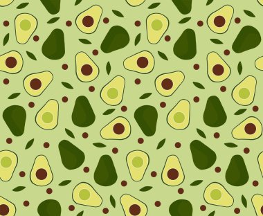 Avokado ve yapraklarla kusursuz desen 