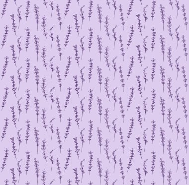 Kusursuz desenli lavanta çiçekleri. Tekstil, arka plan, petrol, yaz Akdeniz çizimleri için