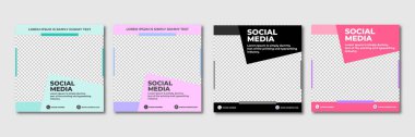Creative vector premium fashion sale social media post template collection.Suitable for social media post and web internet ads. Vector illustration with photo college