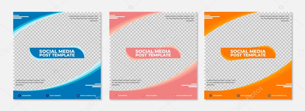Creative vector premium fashion sale social media post template collection.Suitable for social media post and web internet ads. Vector illustration with photo college