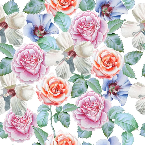 Seamless pattern with flowers. — Stock Photo, Image