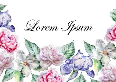 Suluboya çiçek: davetiyeli.