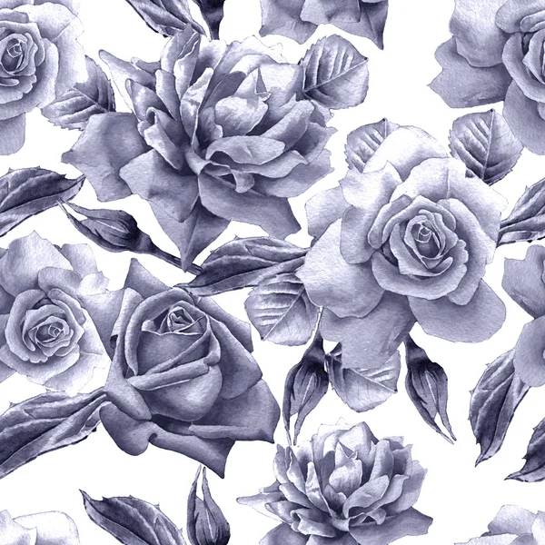 Wzór z różami. Akwarela, ilustracja. — Zdjęcie stockowe