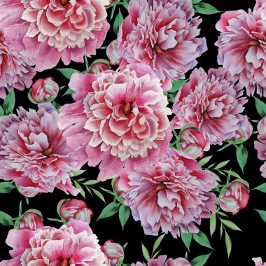 Çiçekli güzel suluboya desenler. El çizimi.