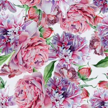 Çiçekli güzel suluboya desenler. El çizimi.