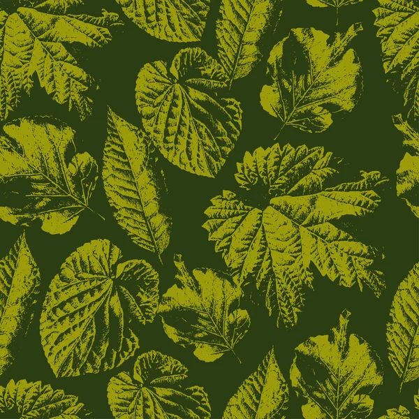 葉とシームレスなパターン — ストックベクタ