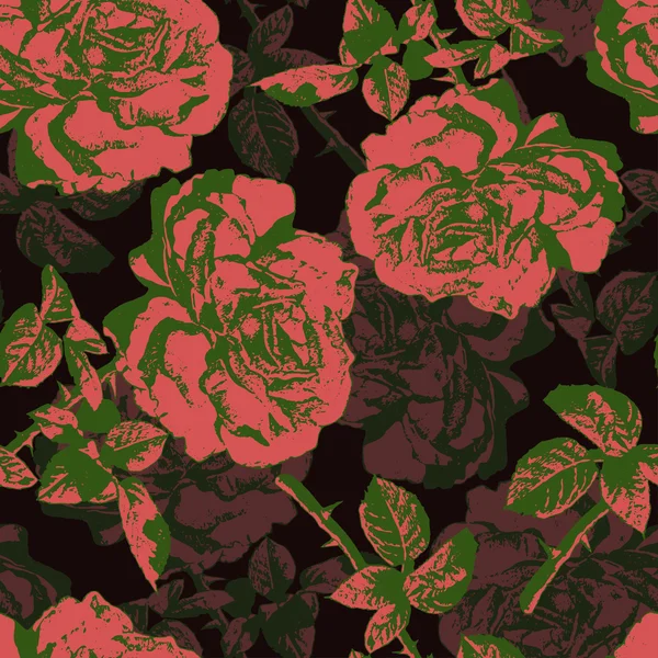 Seamless pattern with  roses — Stock Vector