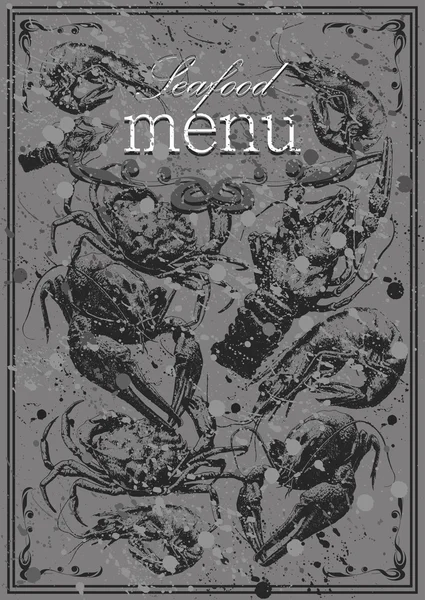 Menu zeevruchten. — Stockvector