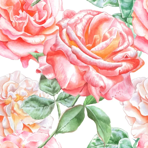 suluboya gül ile Seamless Modeli.