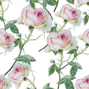 suluboya gül ile Seamless Modeli.