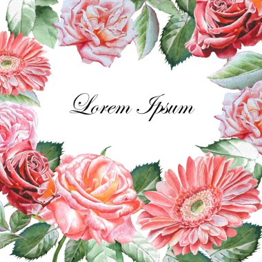 Suluboya çiçek: davetiyeli. 