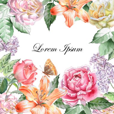 Suluboya çiçek: davetiyeli. 