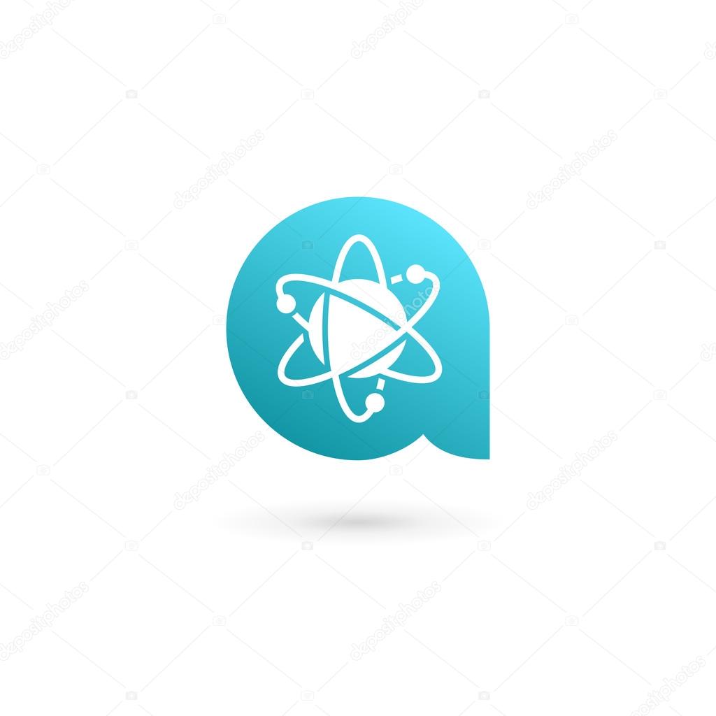Letter A atom logo icon design template element