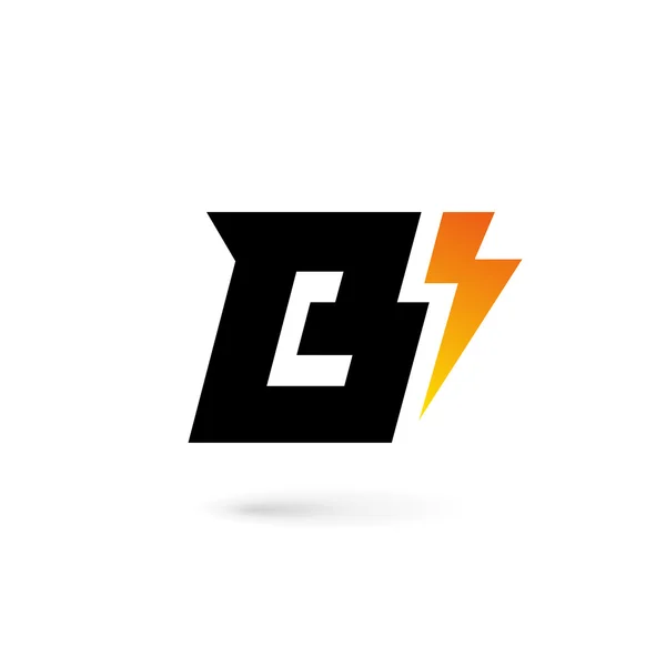Letter B lightning logo icon design template elements — Stock Vector
