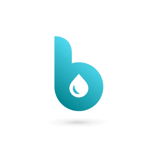 Carta B água gota logotipo ícone design elementos modelo — Vetor de Stock