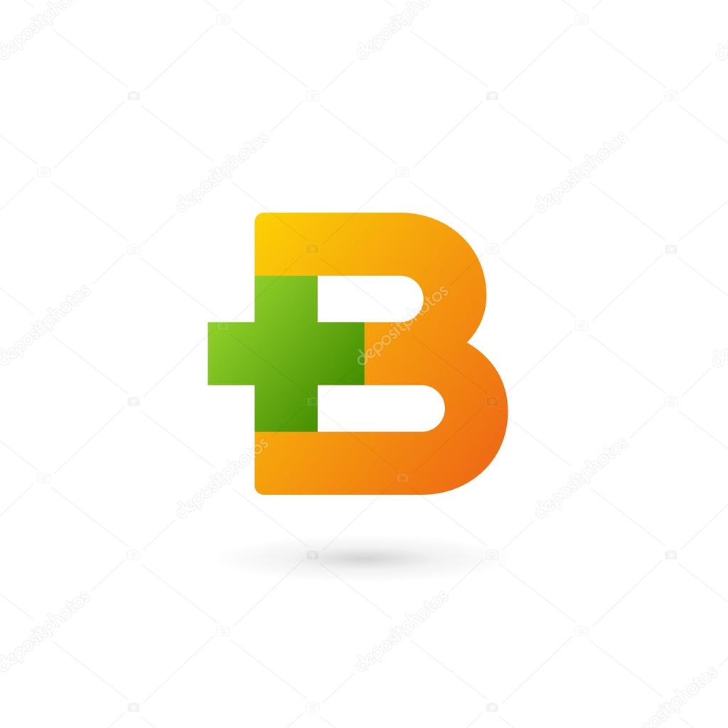 Letter B cross plus logo icon design template elements