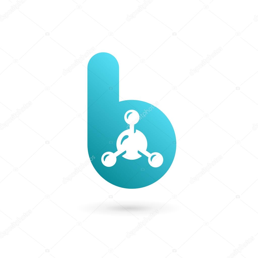 Letter B molecule logo icon design template elements