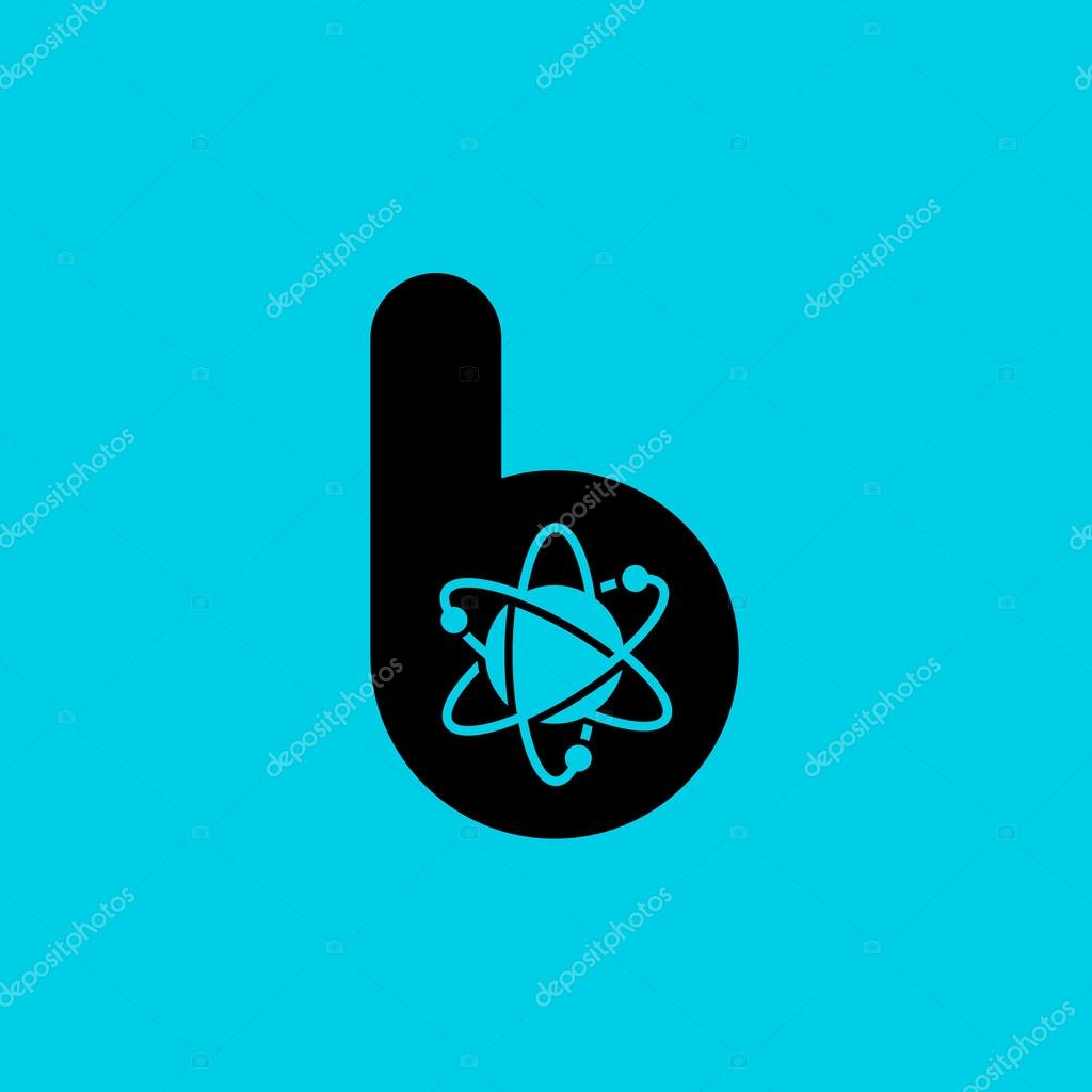 Letter B atom logo icon design template elements