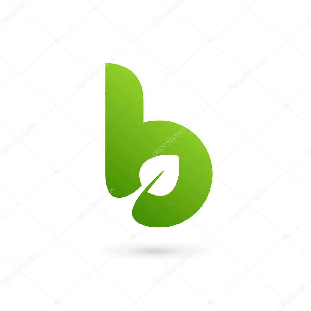 Letter B eco leaves logo icon design template elements